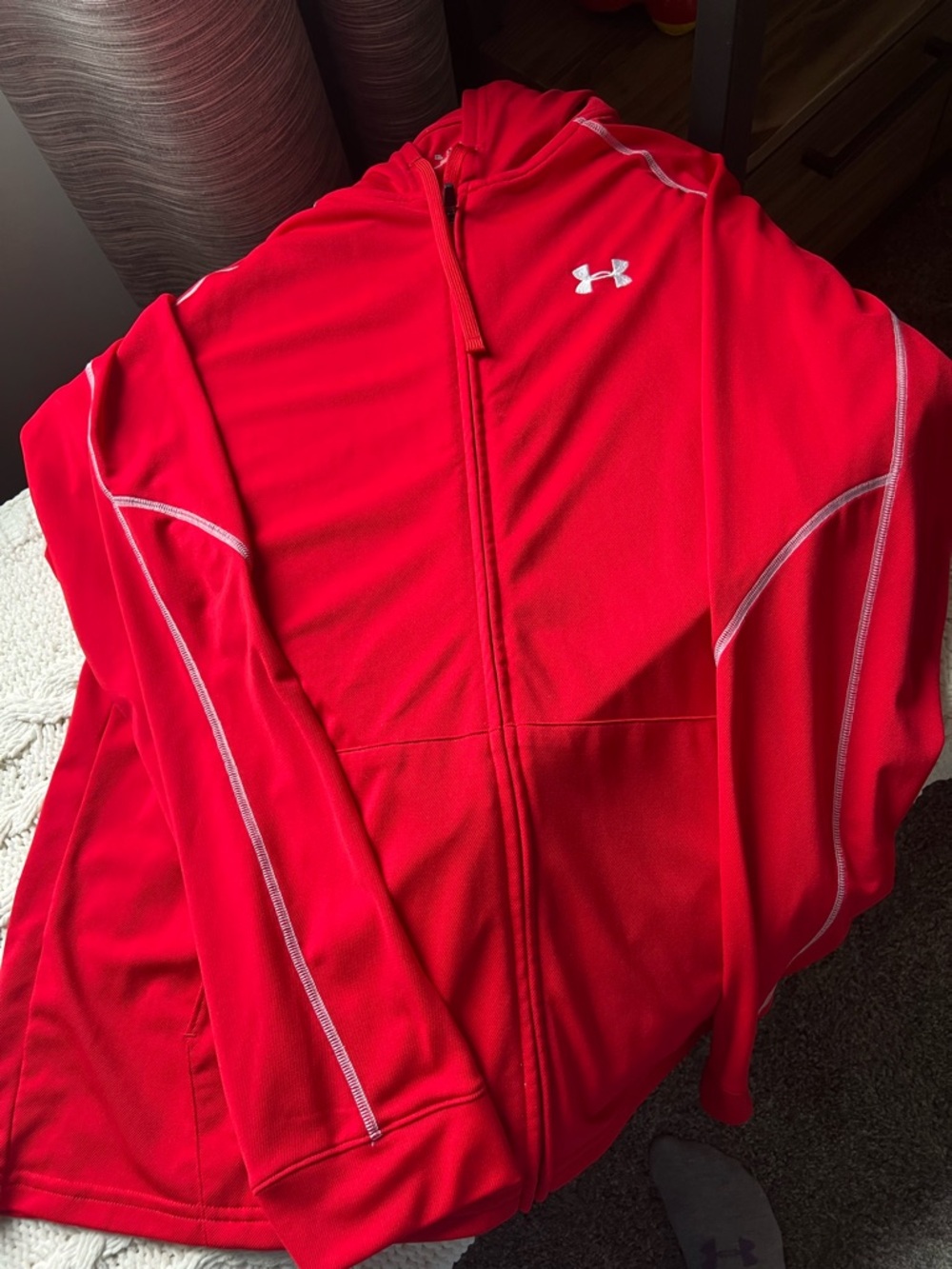 Under Armour Red Full-Zip Athletic Jacket mens size XL - Picture 2 of 11